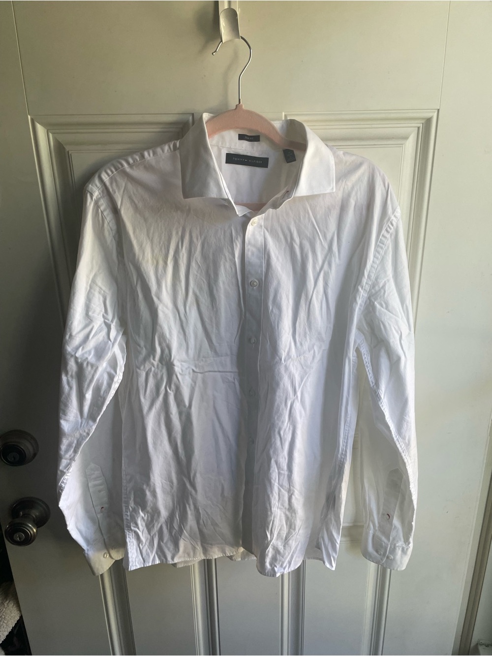 Tommy Hilfiger Men's White Button-Down Dress Shirt